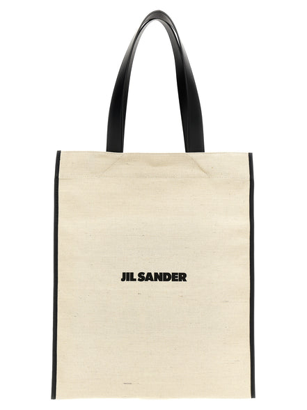 Τσάντα tote Jil Sander δίχρωμη από τζούτ  