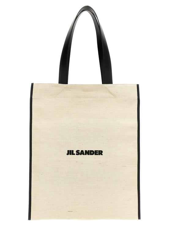 Τσάντα tote Jil Sander δίχρωμη από τζούτ  