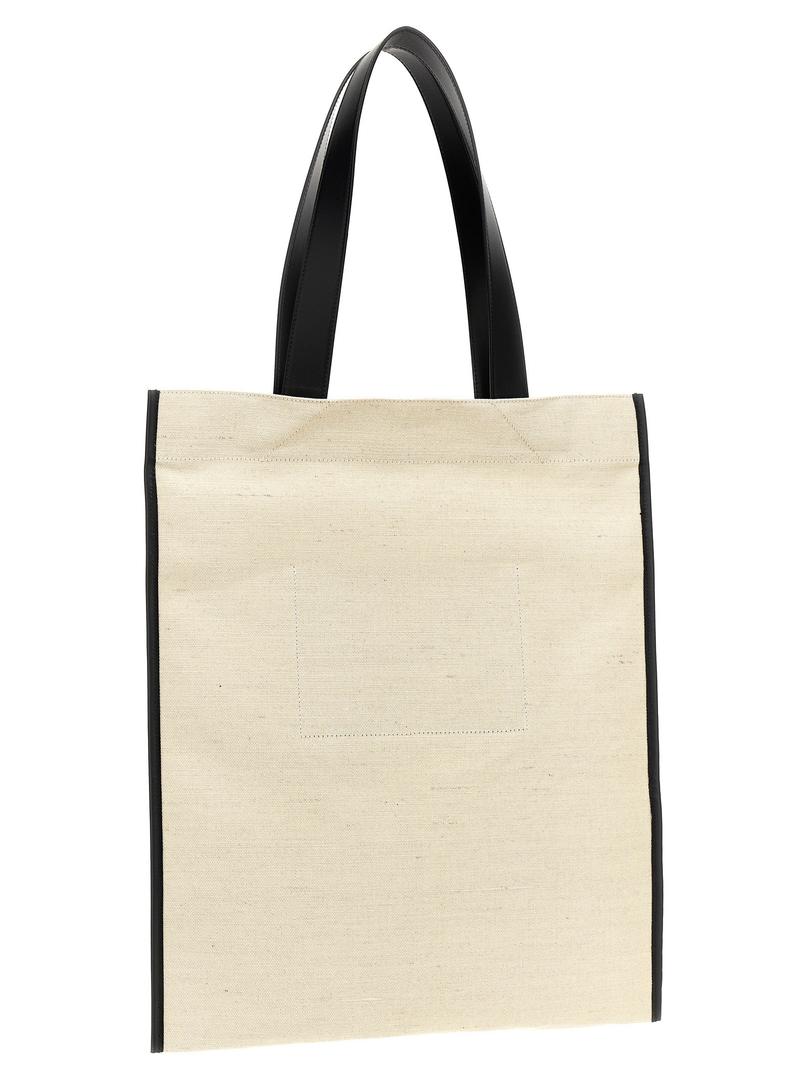 Τσάντα tote Jil Sander δίχρωμη από τζούτ  