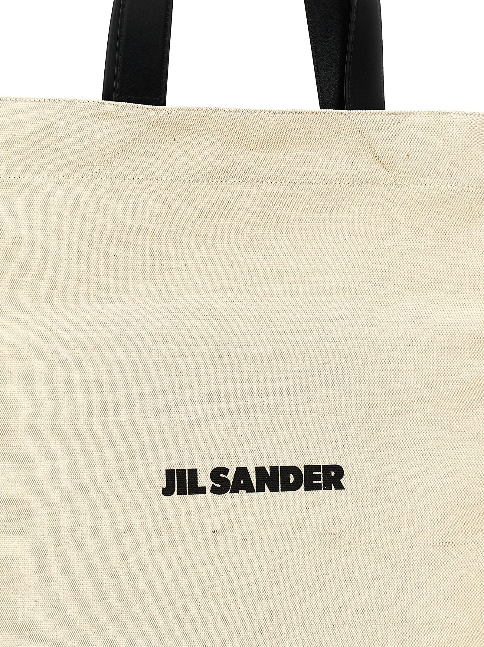 Τσάντα tote Jil Sander δίχρωμη από τζούτ  