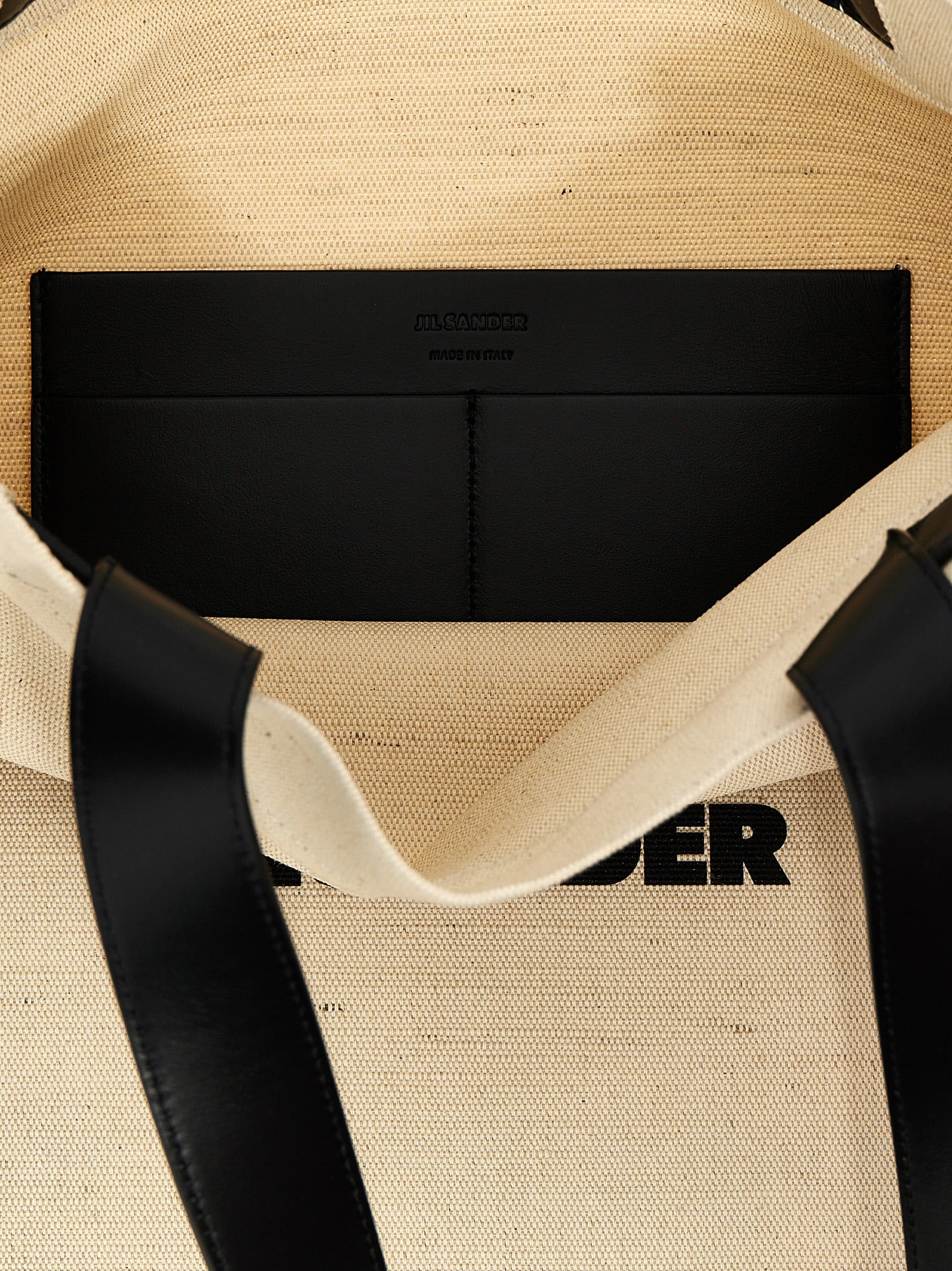 Τσάντα tote Jil Sander δίχρωμη από τζούτ  