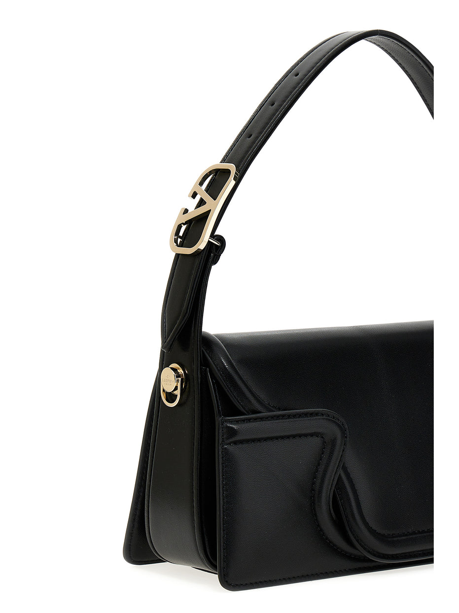Valentino Garavani Black Leather Shoulder Bag