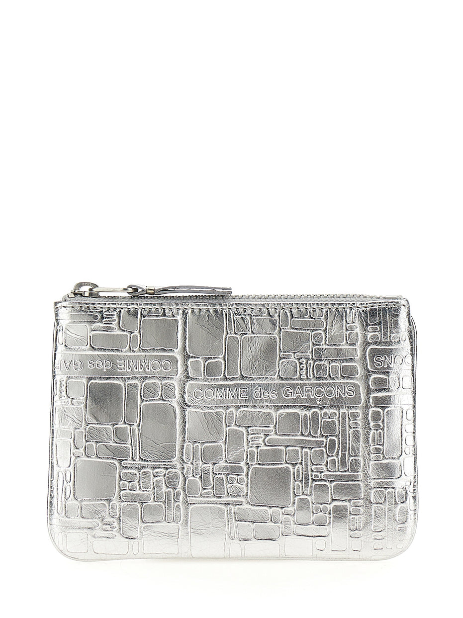 Comme Des Garçons Silver Calfskin Cardholder