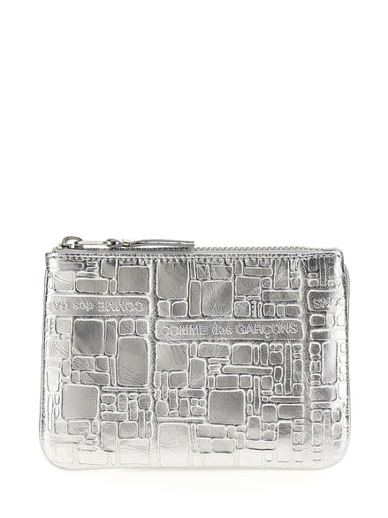 Comme Des Garçons Silver Calfskin Cardholder