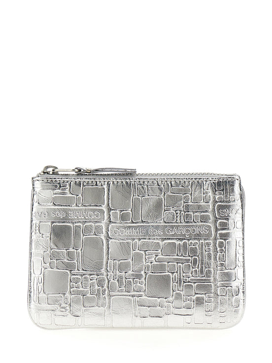 Comme Des Garçons Silver Calfskin Cardholder
