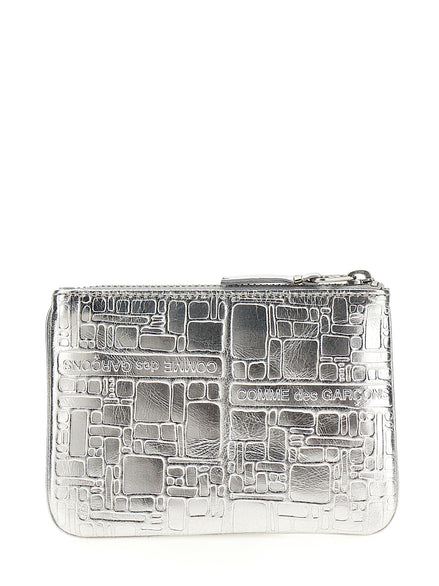 Comme Des Garçons Silver Calfskin Cardholder