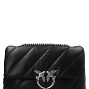 PINKO Black Lamb Leather Crossbody Bag