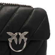 PINKO Black Lamb Leather Crossbody Bag