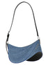 Mugler Blue Calfskin Shoulder Bag