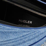 Μπλε Τσάντα Ώμου από Δέρμα Μόσχου Mugler