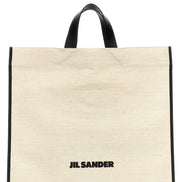 Τσάντα tote Jil Sander δίχρωμη από τζούτ  