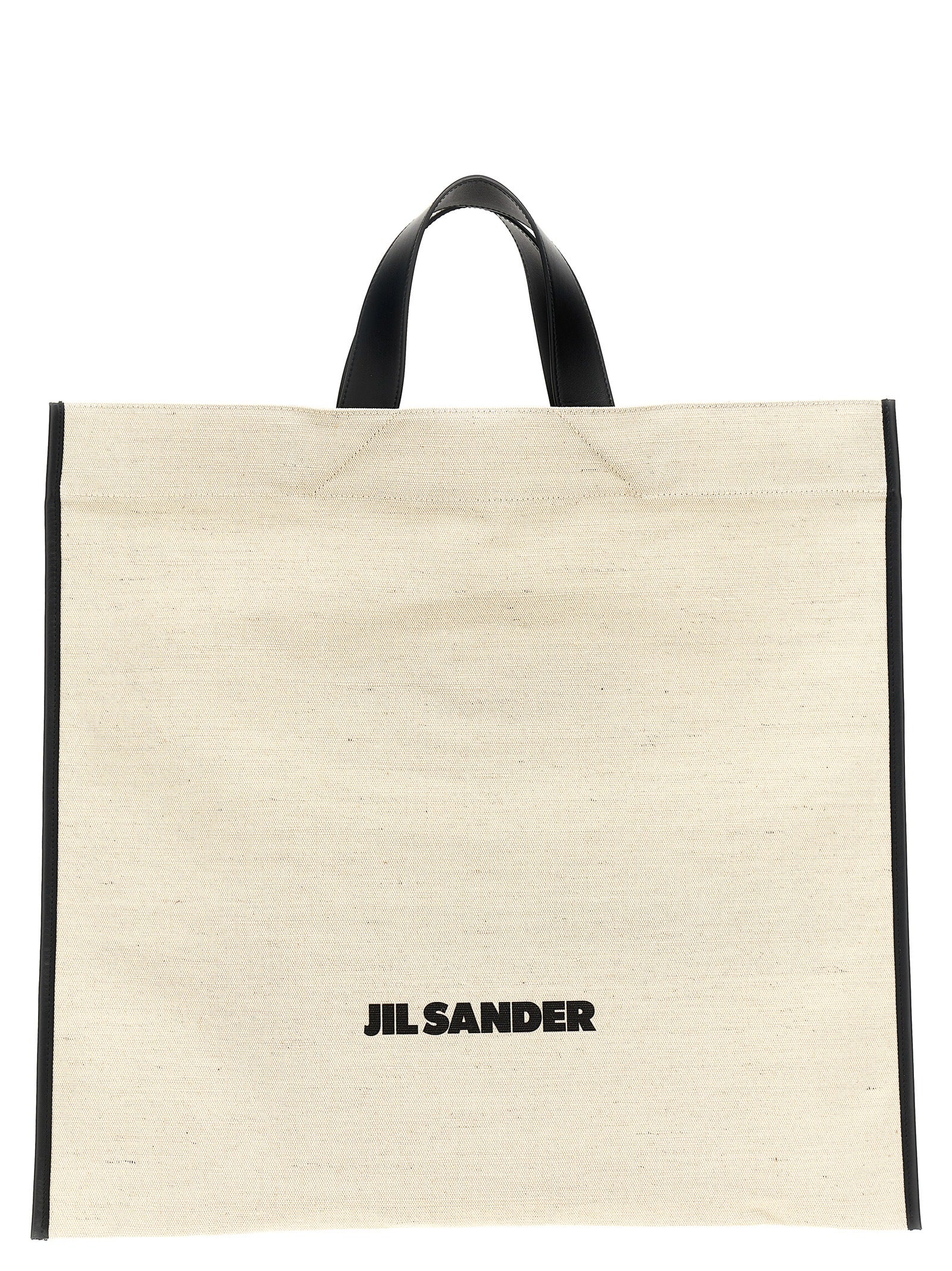 Τσάντα tote Jil Sander δίχρωμη από τζούτ  