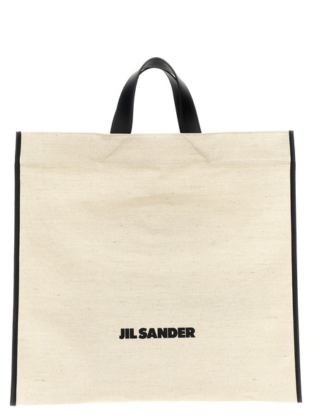 Τσάντα tote Jil Sander δίχρωμη από τζούτ  