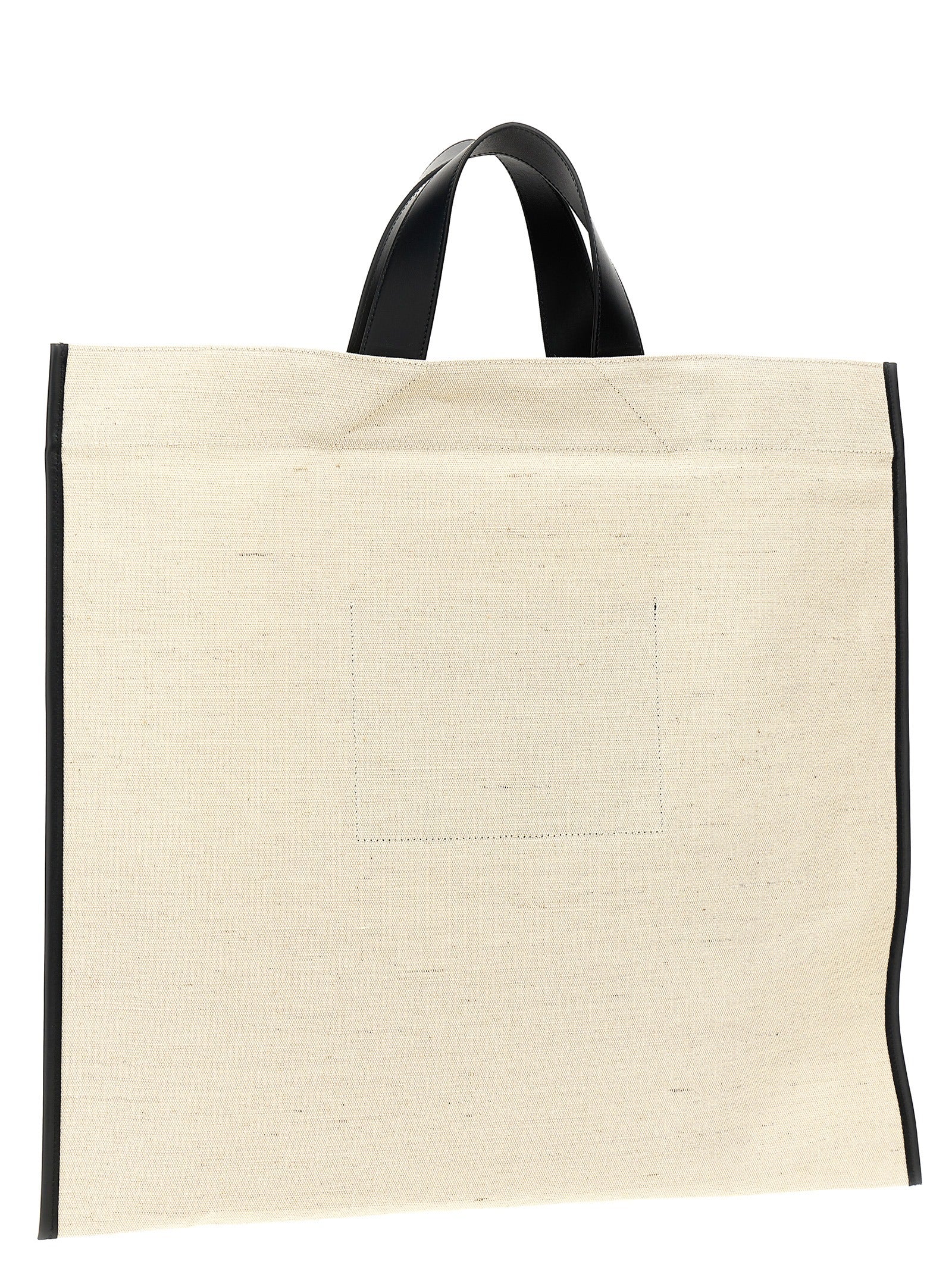 Τσάντα tote Jil Sander δίχρωμη από τζούτ  