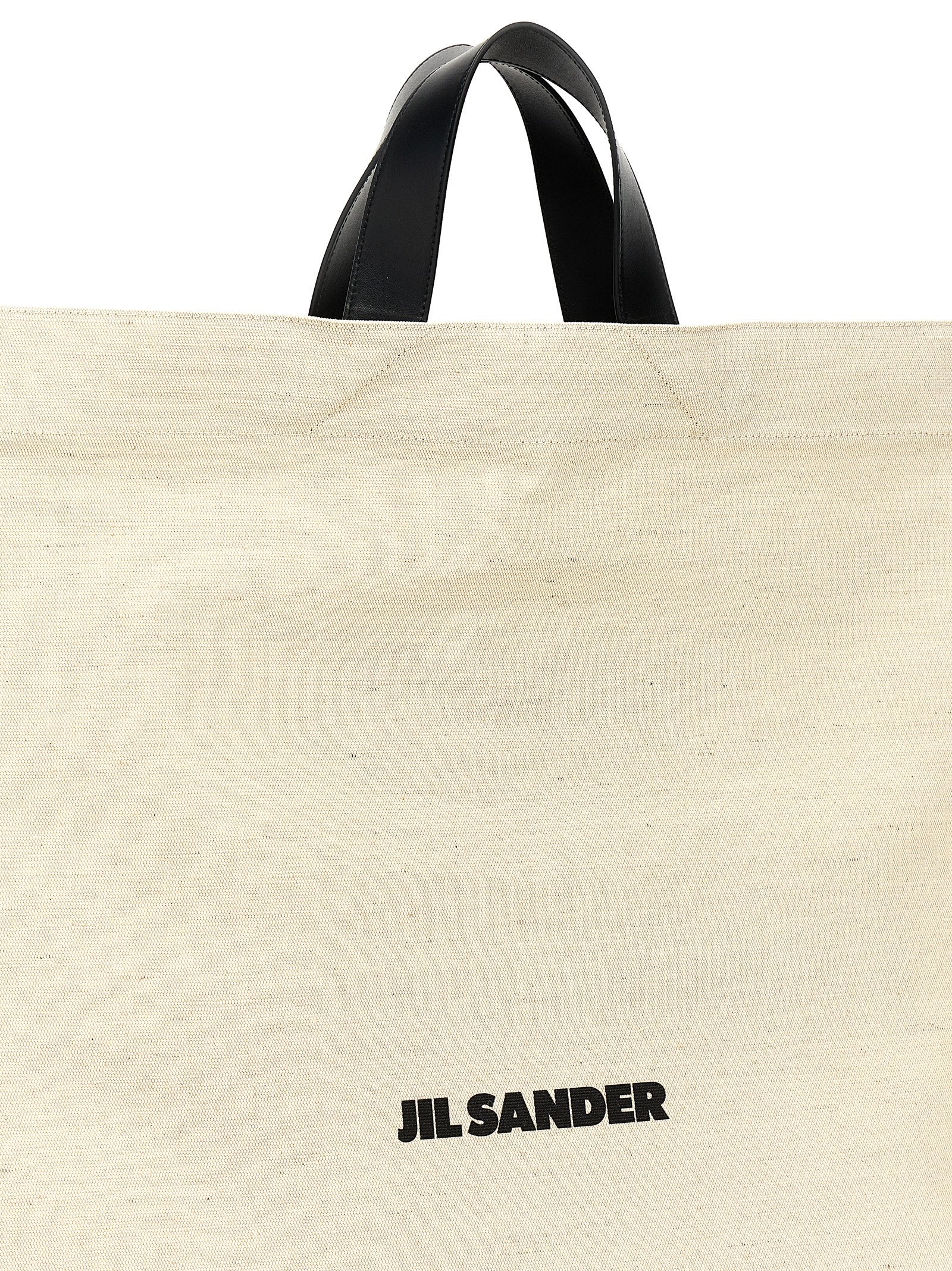 Τσάντα tote Jil Sander δίχρωμη από τζούτ  