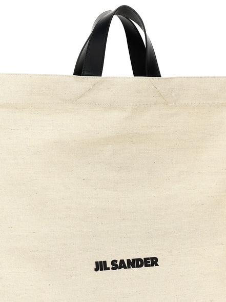 Τσάντα tote Jil Sander δίχρωμη από τζούτ  