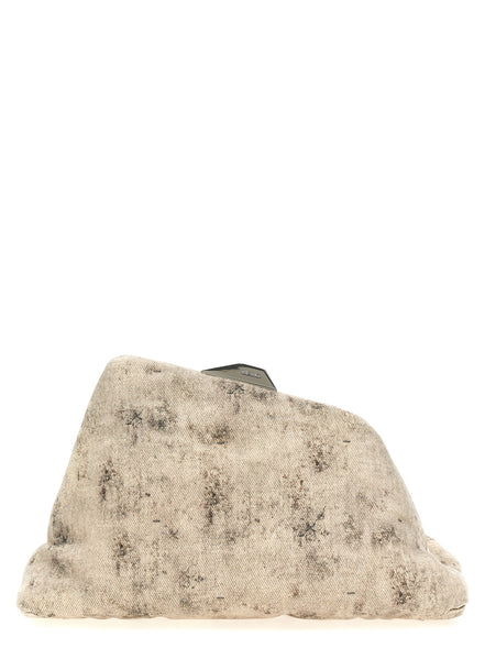 The Attico Gray Leather Clutch Bag