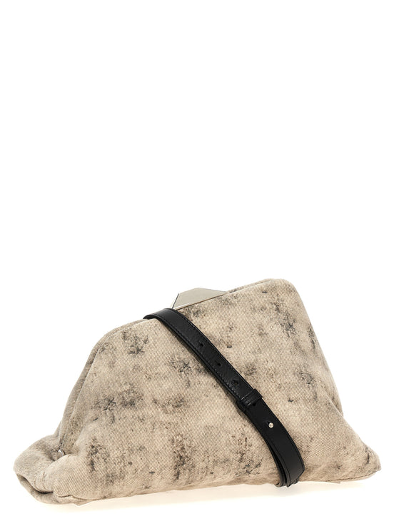 Τσάντα Clutch από Γκρι Δέρμα The Attico