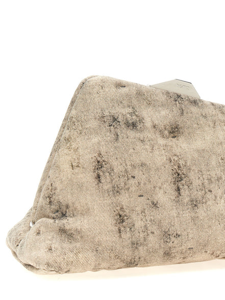 The Attico Gray Leather Clutch Bag