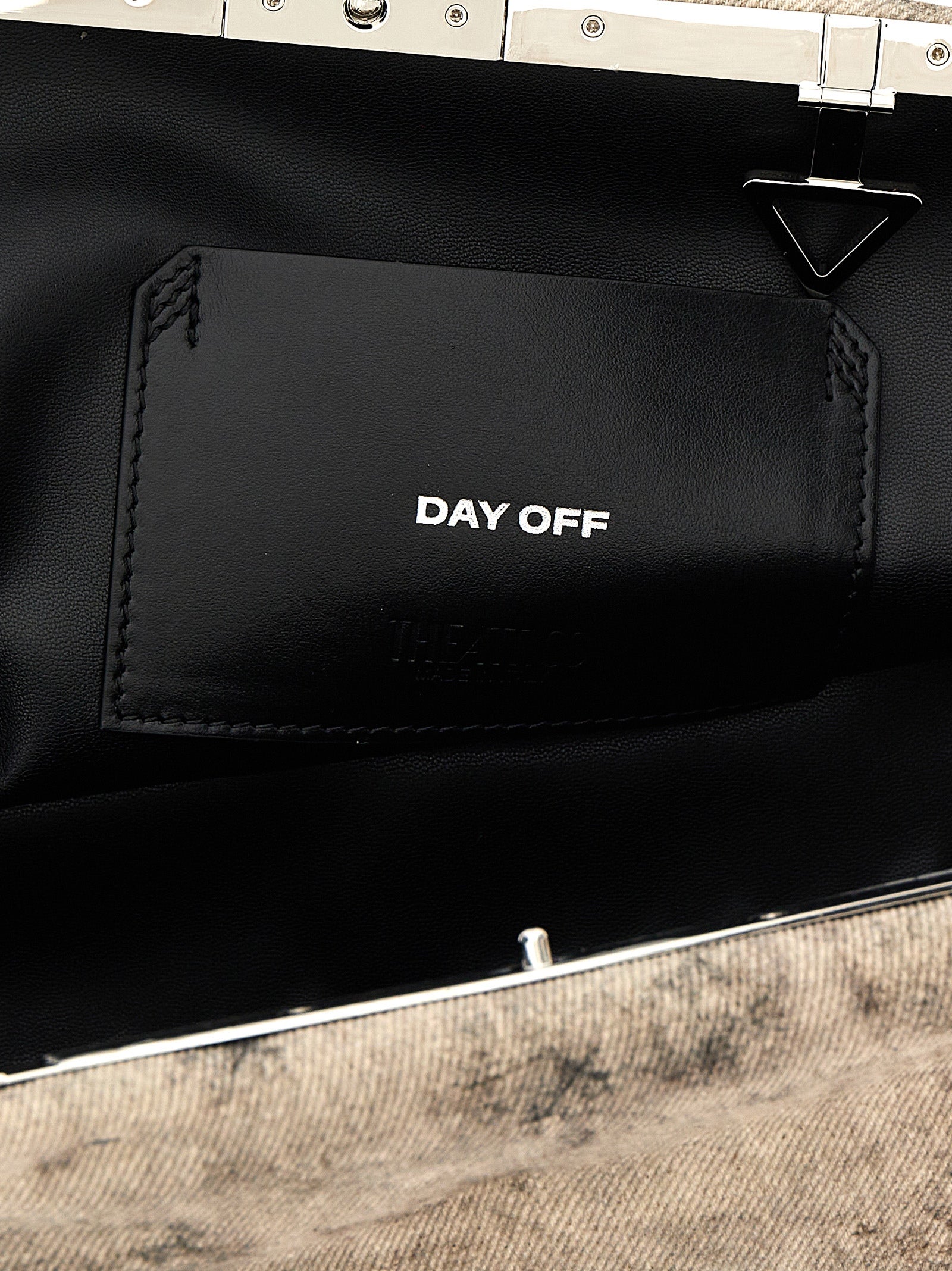 The Attico Gray Leather Clutch Bag