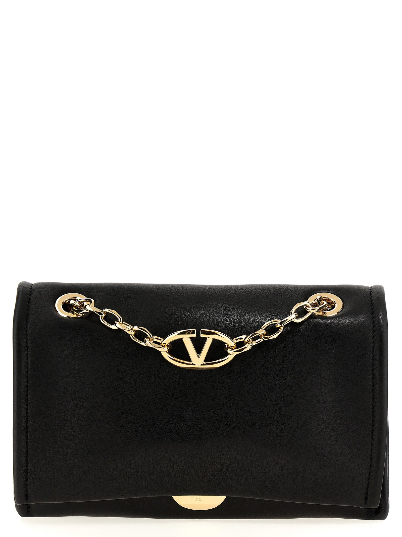 Valentino Garavani Black Lamb Leather Shoulder Bag