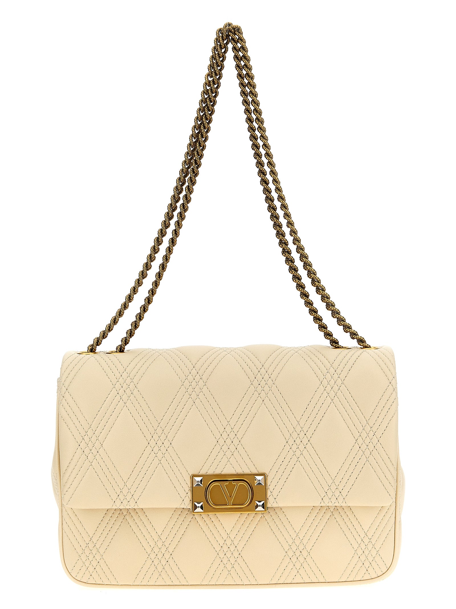 Valentino Garavani White Lamb Leather Shoulder Bag
