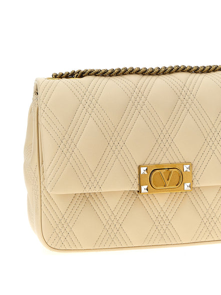 Valentino Garavani White Lamb Leather Shoulder Bag