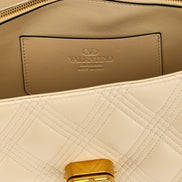 Valentino Garavani White Lamb Leather Shoulder Bag