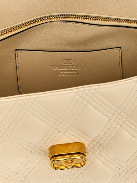 Valentino Garavani White Lamb Leather Shoulder Bag