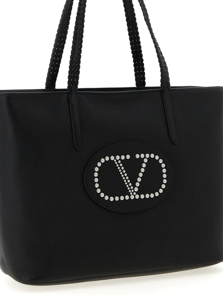 Valentino Garavani Black Calfskin Tote Bag