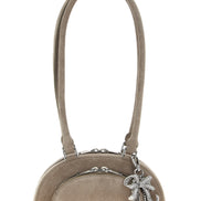 Self-Portrait Gray Lamb Leather Shoulder Bag