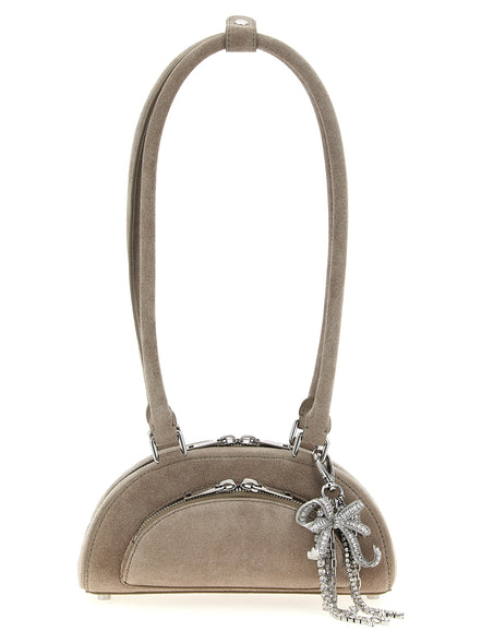 Self-Portrait Gray Lamb Leather Shoulder Bag