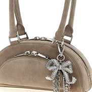 Self-Portrait Gray Lamb Leather Shoulder Bag