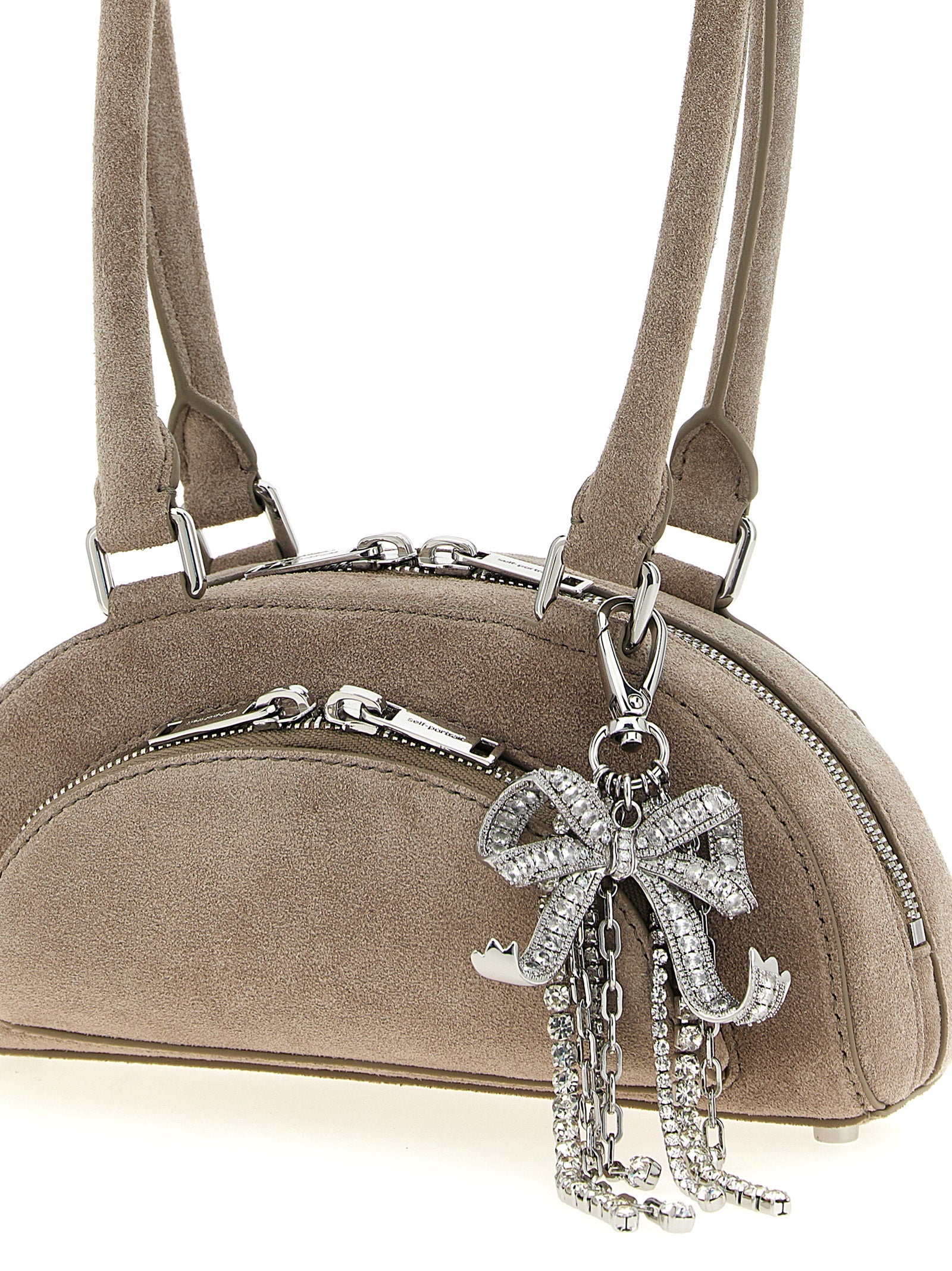 Self-Portrait Gray Lamb Leather Shoulder Bag