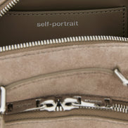Self-Portrait Gray Lamb Leather Shoulder Bag