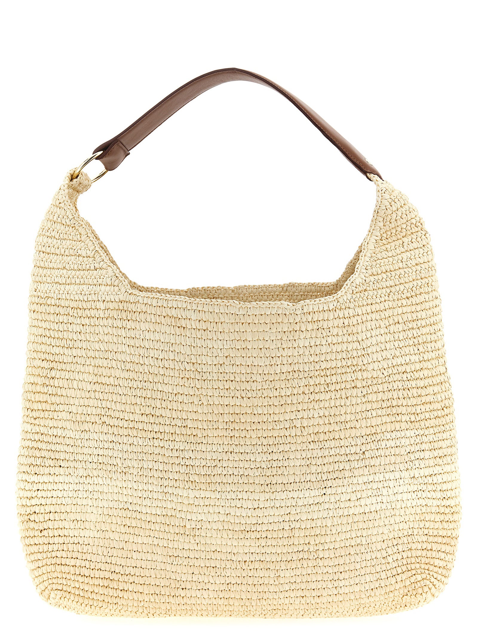 Maison Michel Brown Raffia Shoulder Bag