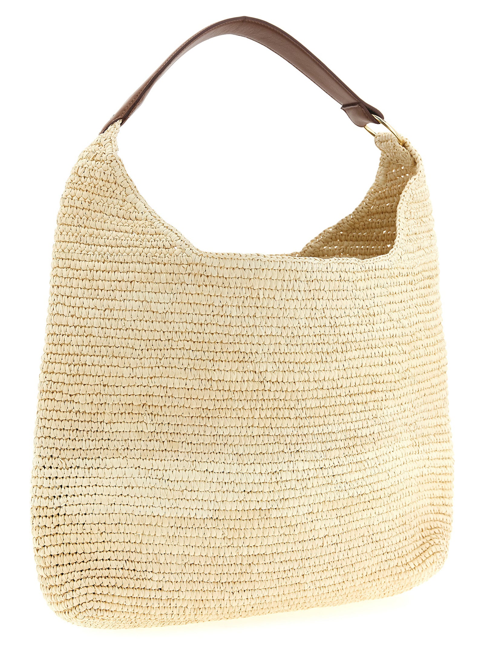 Maison Michel Brown Raffia Shoulder Bag