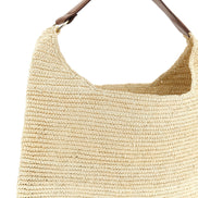 Maison Michel Brown Raffia Shoulder Bag