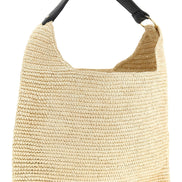 Maison Michel Beige Raffia Shoulder Bag