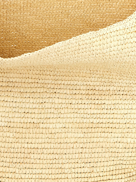 Maison Michel Brown Raffia Shoulder Bag