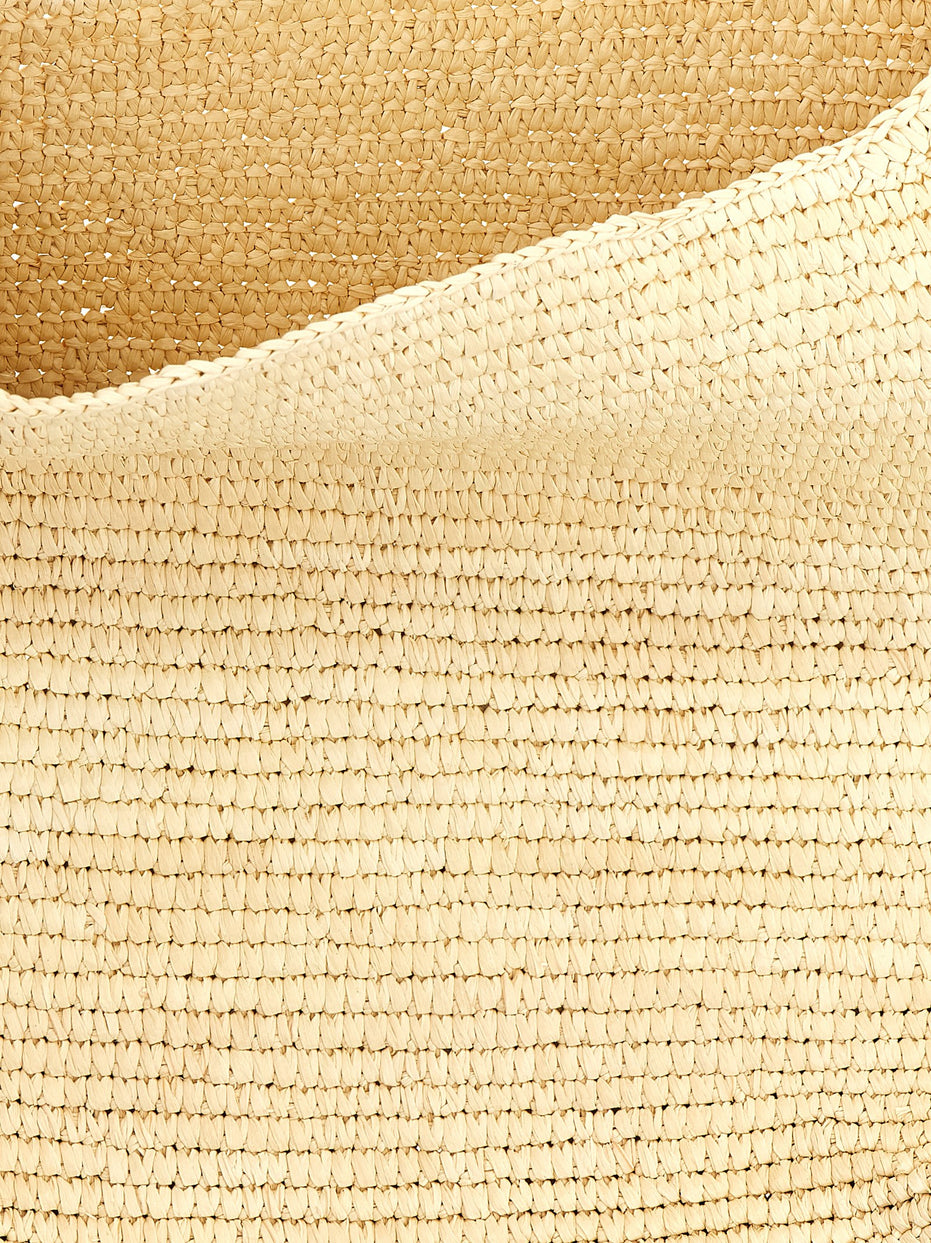 Maison Michel Brown Raffia Shoulder Bag