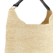 Maison Michel Beige Raffia Shoulder Bag