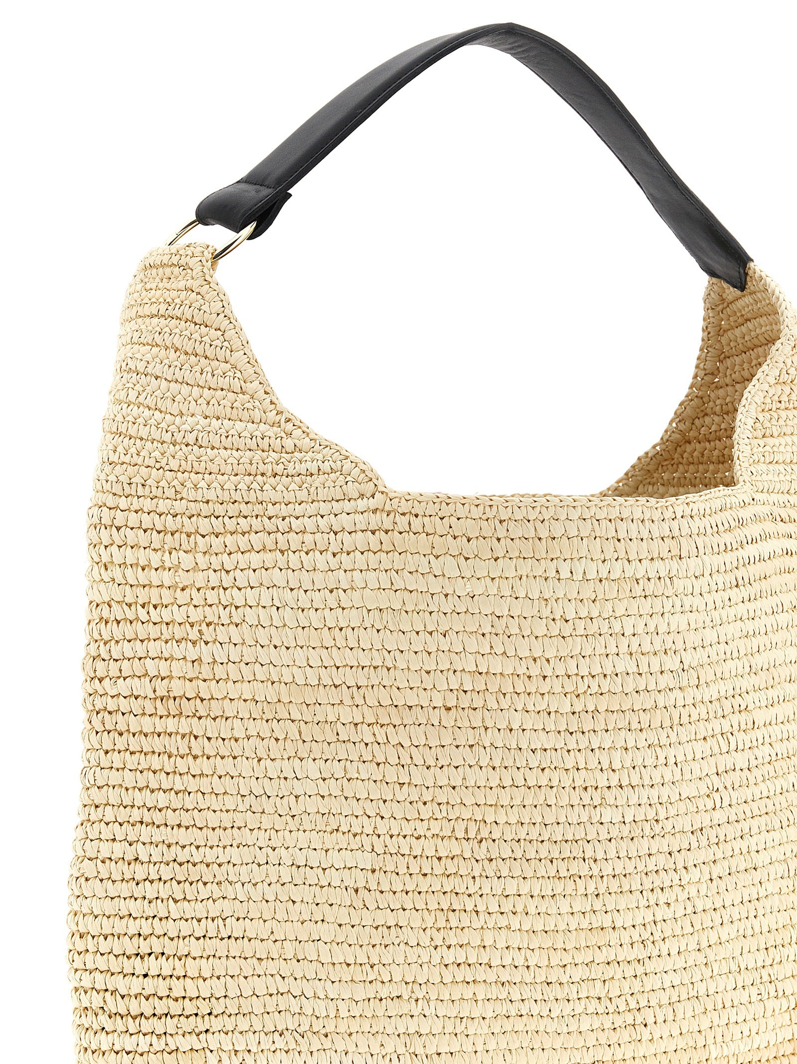 Maison Michel Beige Raffia Shoulder Bag