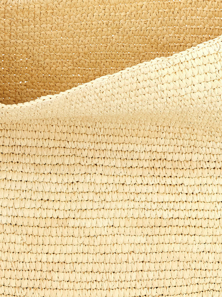 Maison Michel Beige Raffia Shoulder Bag