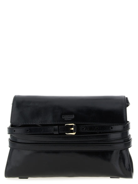 Moschino Black Leather Crossbody Bag