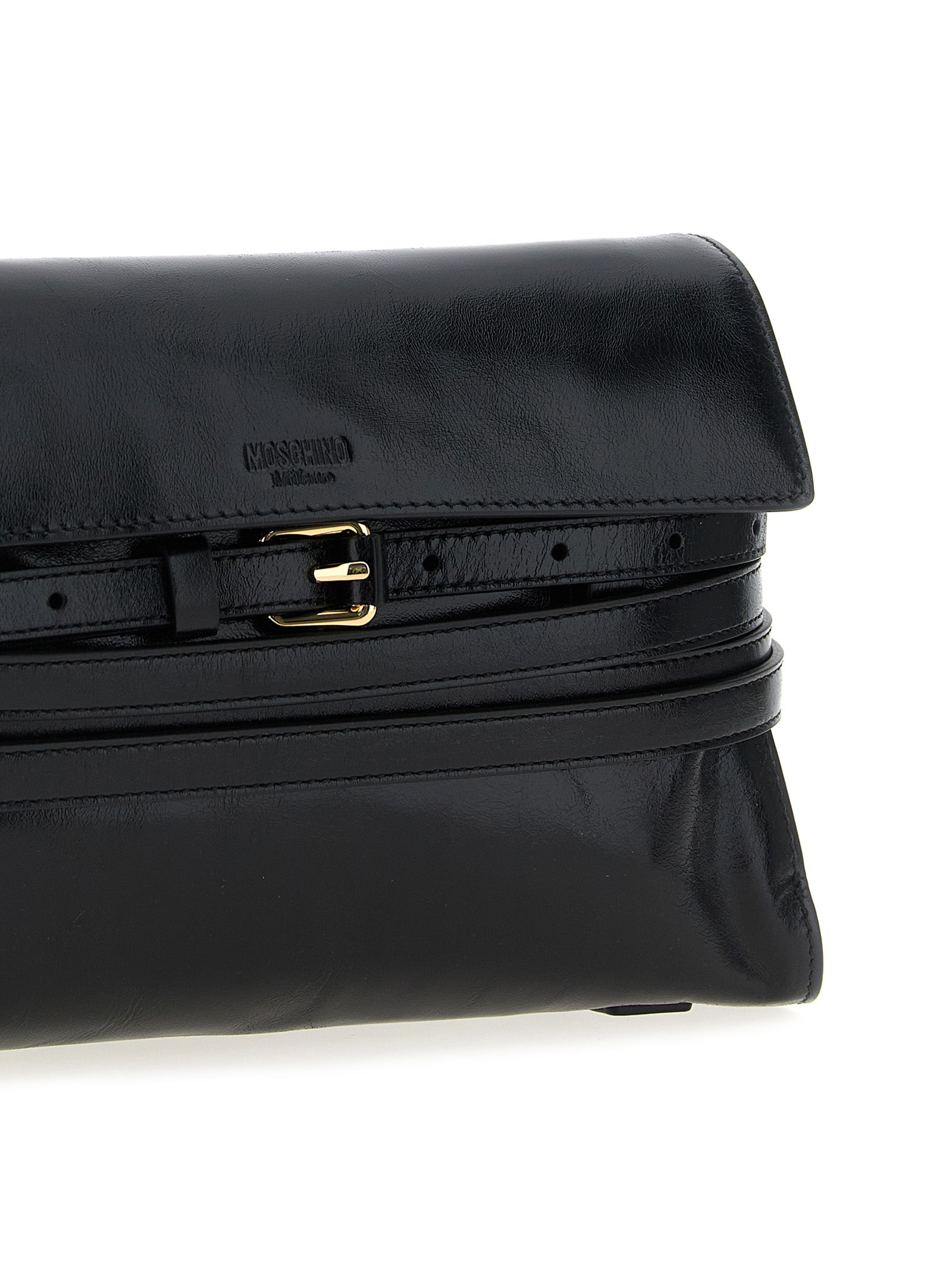 Moschino Black Leather Crossbody Bag