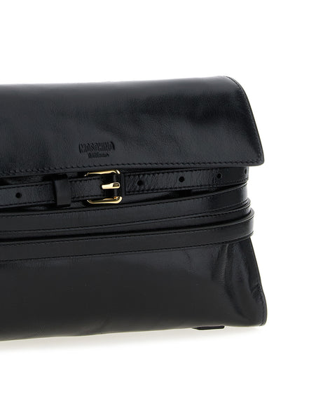Moschino Black Leather Crossbody Bag
