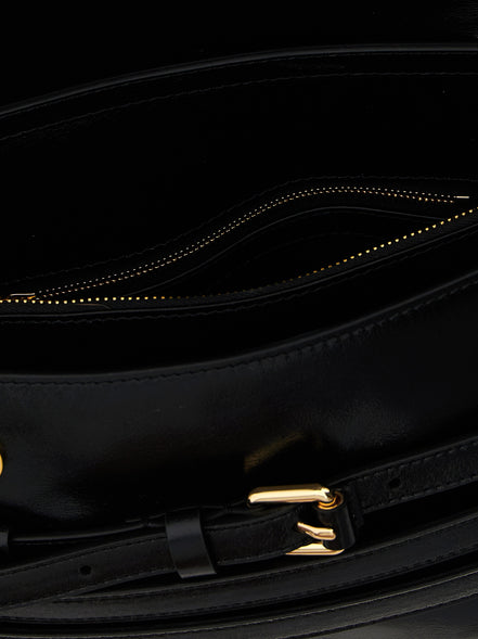 Moschino Black Leather Crossbody Bag
