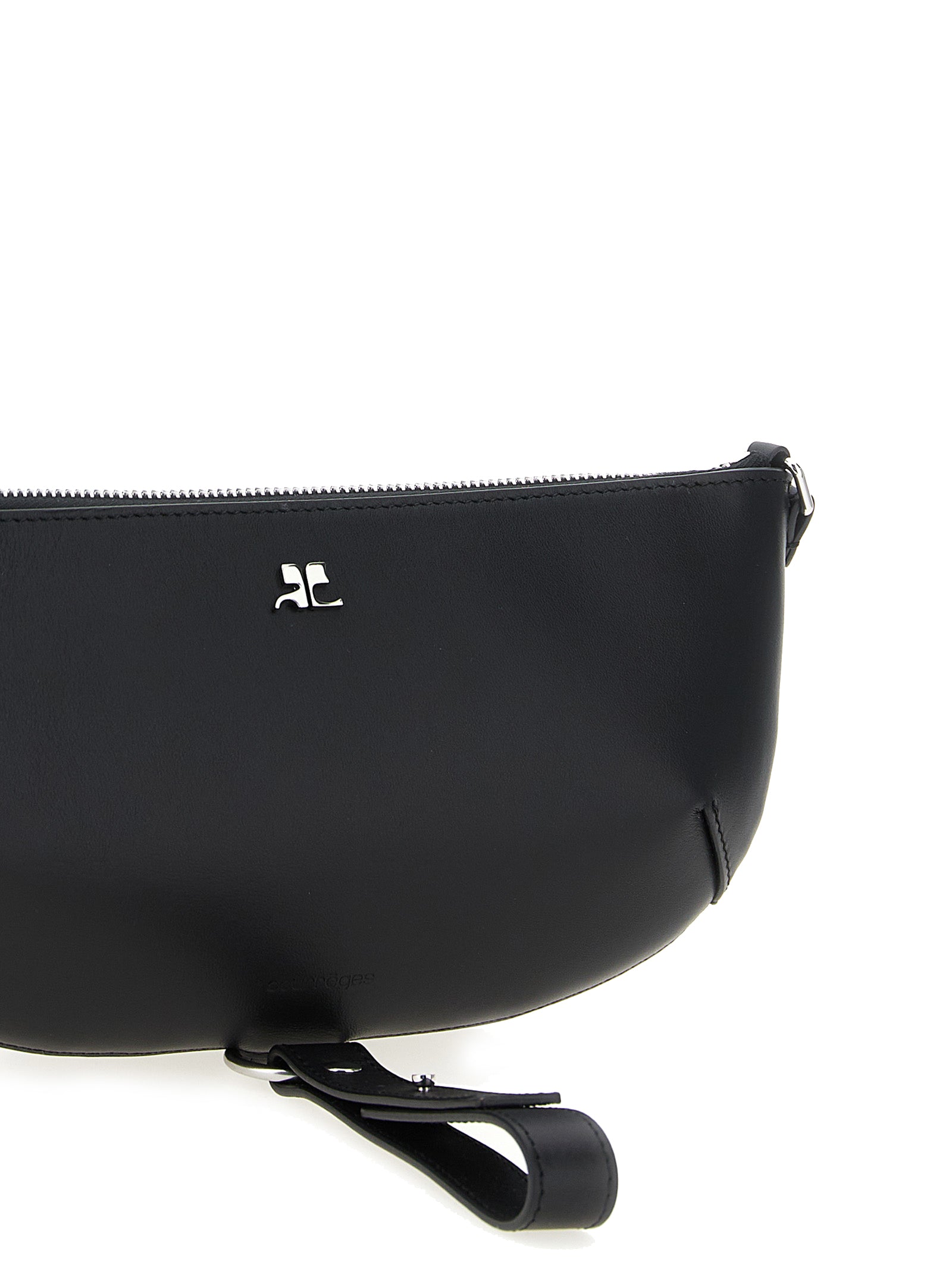 Courrèges Black Calfskin Shoulder Bag