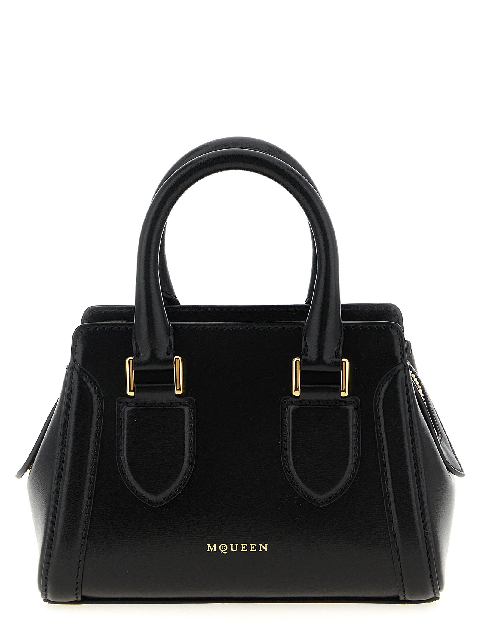 Τσάντα Χειρός από Μαύρο Δέρμα Μόσχου Alexander McQueen